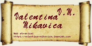 Valentina Mikavica vizit kartica